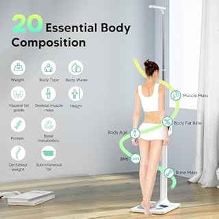 arboleaf Digital Physician Scale, Ultrasonic Height and Weight Scale, Smart Body Composition Analyzer for Gym and Home, 11-485lb, 6ft.4.8in, Body Fat Measurement, Weight, Height, BMI