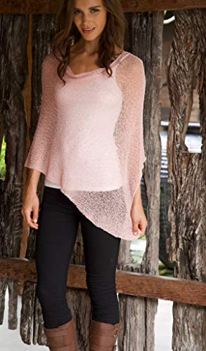 Image of SHU-SHI Womens Sheer Knit Poncho Shrug Lightweight Cover Up One Size Fits Most