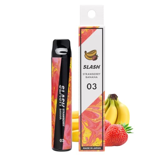 【公式】SLASH スラッシュ 電子タバコ VAPE 持ち運びシーシャ 使い捨て ニコチンなし 1600回使用可能 (ストロベリーバナナ)