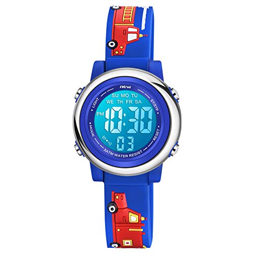 Venhoo 2020V-NEWLED-0066 Kids Watches For Boys 3D Cartoon Waterproof Silicone 7 Color Flashing Lights Children Toddler Wrist Watch cover