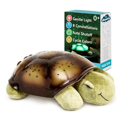 Cloud b Calming Nightlight Star Projector | Gentle Brightness | 3 Colors | 8 Constellations | Auto-Shutoff | Twilight Turtle Green Cover