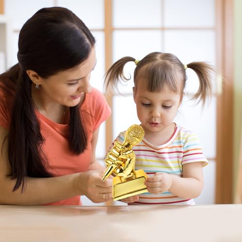 Trofeo de micrófono dorado LALAFINA de resina para regalar 5