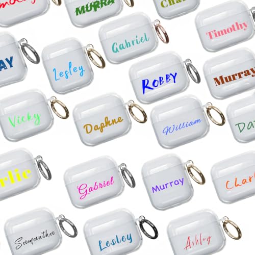 Airpods Pro 2/Pro/4/3/2/1�p�̃p�[�\�i���C�Y���ꂽ�P�[�X�A�Ǝ��̖��O��ǉ� �C�j�V�������m�O�����A�J�X�^�}�C�Y���ꂽ�\�t�gTPU�ی�ϏՌ��J�o�[�X�L�� Apple Airpod��4����A��3�A2�A��1����p�A�L�[�`�F�[���t�� �N���A