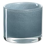  Leonardo Tischlicht MILANO, Teelichthalter, Dekolicht, Kalk-Natron Glas, Blau, 8 cm, 038524