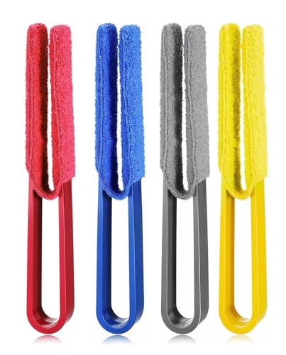 Image of 4 Pcs Multicolor Reusable Window Blinds Duster, Cleaner Duster Brush, Cleaning Tools for Window, Air Conditioner Vents, Fans, Car Vents