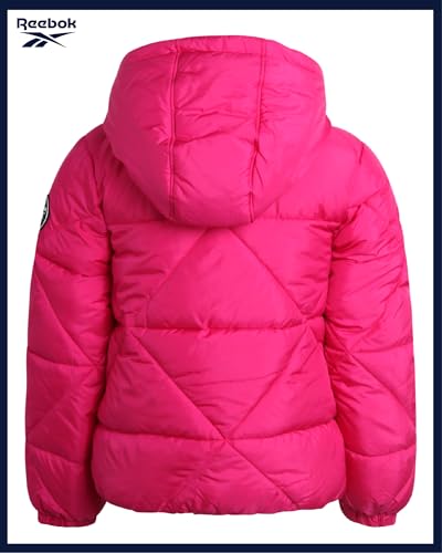 Image of Reebok Girls Heavyweight Quilted Cropped Puffer Parka with Sherpa Lining