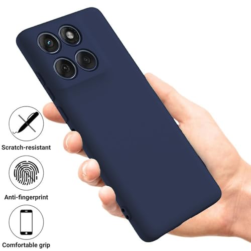 Image of FIRST MART Matte Silicone Back Cover for Motorola Edge 60 Fusion - Blue