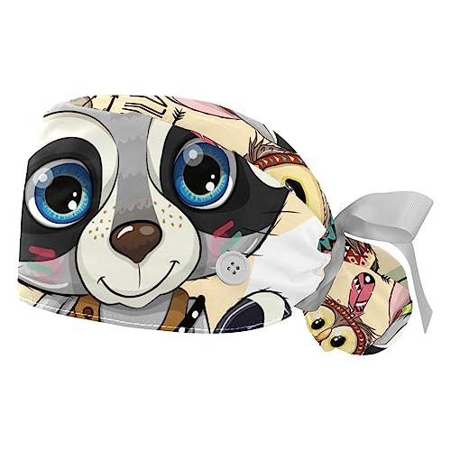 Berret Bouffant ajustable anti-sueur VERED lot de 2 bonnets professionnels imprimés