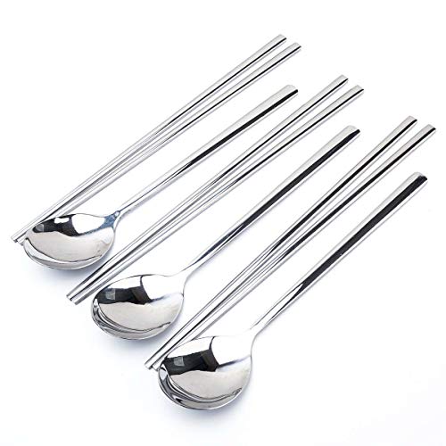 Korean chopsticks and spoons sets - stainless steel korean utensi…