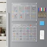 Villexun Pizarra blanca magnética A4 de borrado en seco Imán para nevera Flexible grande agenda notas pizarra blanca con imán Pizarra con rotulador para puerta de frigorífico (lado largo) (negro)