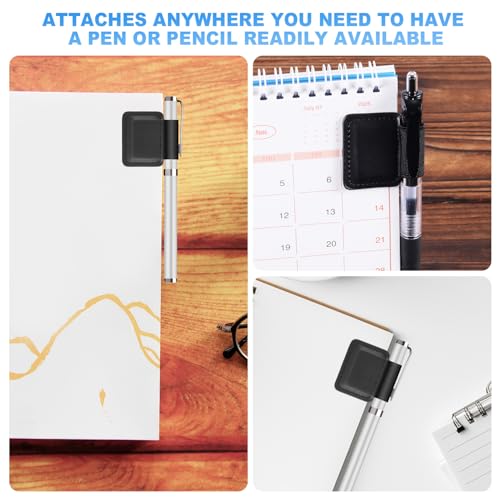 Image of BOXOB 5pcs Pen Loop Holder, Self Adhesive Leather Stylus Holder Elastic Pencil Sleeve Attached to Journals Notebooks Case for Apple Pencil (USB-C / 1st / 2nd Generation) and Stylus Pens