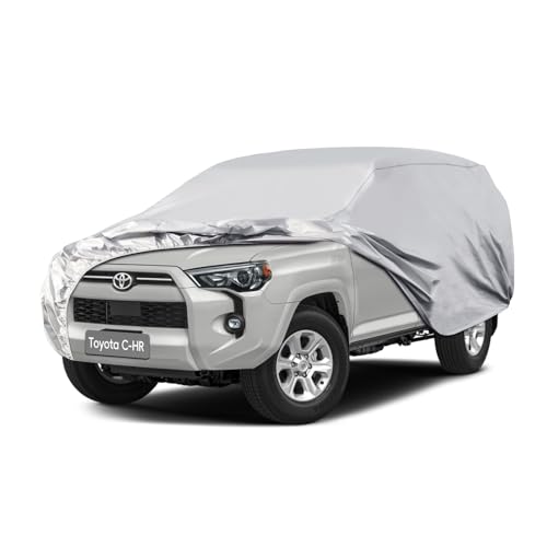 Waterproof Car Cover for Toyota 4Runner, 5 Layers Compatible with Toyota 4Runner All Weather, Snowproof Windproof Rain Ice Sun UV Protection silver Cu