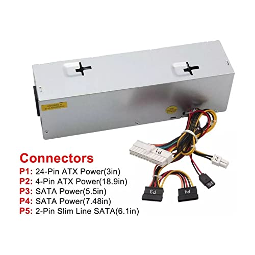 Mackertop 240W Desktop Power Supply Unit Psu Replacement For Dell Optiplex 390 790 990 3010 7010 9010 (Small Form Factor) Sff Systems H240As-00 Ac240As-00 L240As-00 Ac240Es-00 H240Es-00 Series #TOP2