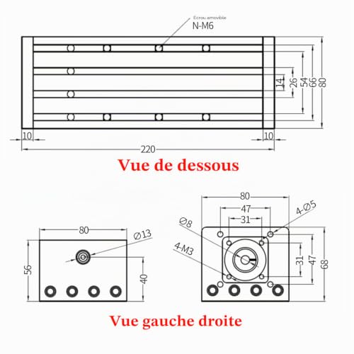 RATTMMOTOR Guide linéaire CNC - Entraînement linéaire - Course efficace L-100 mm - Actionneur linéaire - Vis à billes avec moteur pas à pas Nema23 pour fraiseuse CNC – vue 4