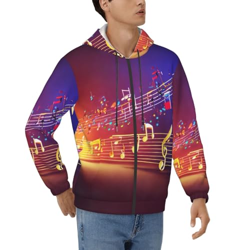 Sweat à capuche notes de musique EdWal pour un look urbain décontracté