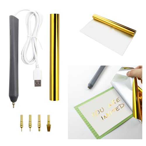 LIVHOLIC Heißfolienstifte Scrapbooking Werkzeug mit 4 austauschbaren...