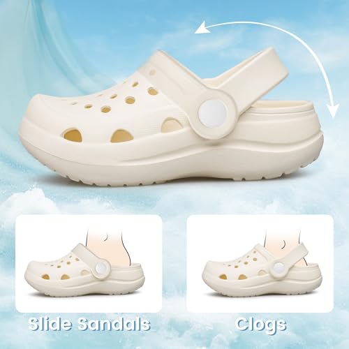 Image of vibdiv Boys Girls Clogs Kids Garden Shoes Unisex Child Cartoon Slides Sandals Beach Slipper Indoor Outdoor(Toddler /Little Kids /Big Kids)