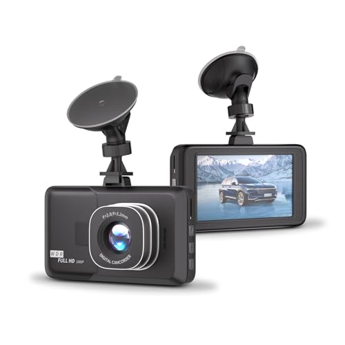 3-Inch Compact Dashboard Camera with 170° Ultra-Wide Angle Lens, 1080P Full HD Car Driving Recorder, Enhanced Low-Light Clarity, Loop Recording and Portable Design.