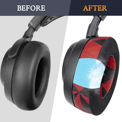 Image of SOULWIT Cooling-Gel Replacement Earpads for Steelseries Arctis Nova Pro Wireless /Arctis Nova Elite Headphones, Ear Pads Cushions with High-Density Noise Isolation Foam, Added Thickness - Red Storm