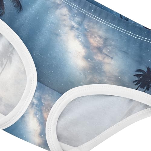Palm Trees Starry Sky Panties for Girl Toddler Underwear Floral Cotton Cartoon Kids Briefs Undies 2t4