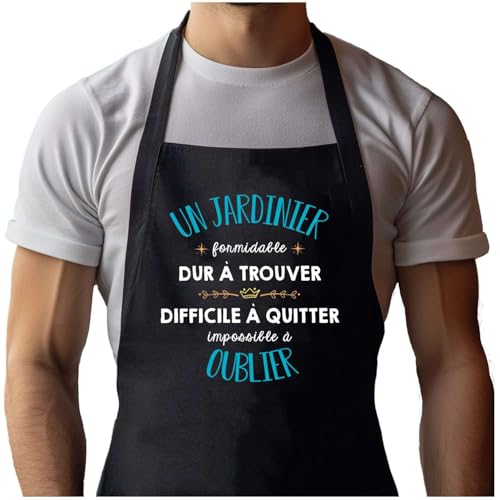 Tablier de cuisine noir homme pour éviter les taches de barbecue