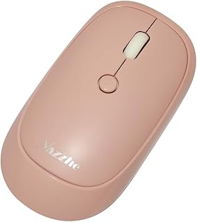 ماوس لاسلكي صامت للاب توب والكمبيوتر للنساء تشغيل ببطارية ايه ايه، تصميم مريح ورفيع - نقرة فائقة الهدوء - وردي والمكتب والسفر