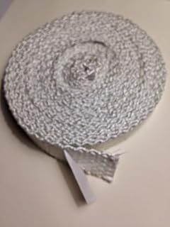 Adhesive Backed Flat Gasket Braided Fiberglass Rope 3/4" Wide x 1/8" Thick x 10' Long Roll. Wood Stove Door, Arch Pan, Oil Furnace, Wick, Etc.