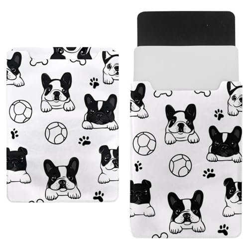 Housse pour ordinateur portable antichoc 13,8 pouces pochette bouledogue football doublée