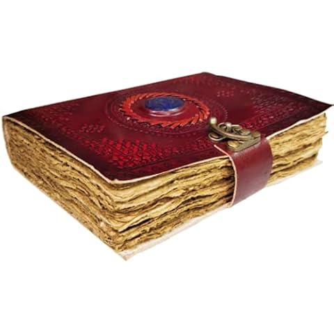 Modest Goods Stone Leather Journal and Buckle Closure | Deckle Edge Paper | Celtic Design || Book of Shadows || Best Gift for him her (8x6) Cover