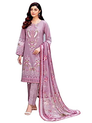 Purple Georgette ready to wear indian pakistani lawn cotton Formal Woman Suit 1267 (2xl)