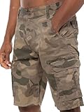 BRAND KRUZE Mens Shorts Cargo Combat Camouflage Summer Casual Cotton Half Pants KZS116 Khaki 38