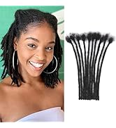 Huarisi 100% Human hair Dreadlocks Extensions for Black Women 12 inch Afro Kinky 10 Strands 0.4cm...