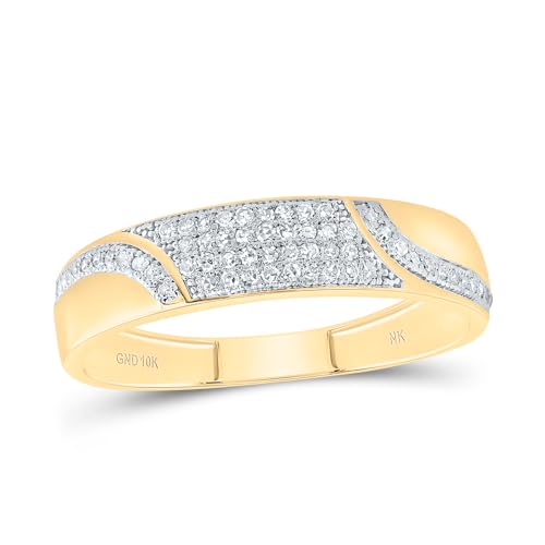 Jewels By Lux 10kt Yellow Gold His & Hers 3/4 Cttw Diamond Oval Bridal Wedding Ring Band Set, Women Size: 5-9, Men Size: 8-123