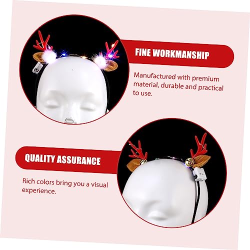 minkissy 2 Pçs Tiara De Natal Tiara De Animal De Natal Tiara De Cabelo De Alce Piscando Chifres De N
