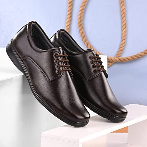 Image of Centrino Mens Formal Shoes |Elegant Lace Up Derby for Business & Casual Wear | Premium Craftsmanship for a Stylish & Sophisticated Look | Cushioned Insole for All-Day Comfort & Support (6047)