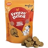 MAJOR PETS Freeze Dried Turkey & Pumpkin, Cranberry Dog Treats, Single High Protein, 100% Natural, Help with Digestion, Grain Free, Training Bites & Meal Topper for Dogs, Made in The USA, 2.5oz