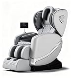 FURNIMAT 2026 Massage Chair Full Body, Zero Gravity Massage Chair with 10 Fix Rollers, Airbags, Heating, Foot Massage, Auto Modes, Bluetooth Speaker, Smart Screen Controller(Light Gray)