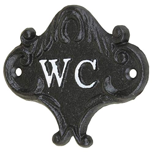 MACOSA CL1593 - Cartel para puerta de WC (10 x 9 cm), diseño rústico, color blanco y negro Cover