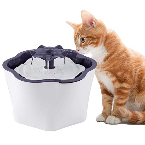 Nrpfell Water Fountain,2L Intelligent Power Off Removable Washable Pump with Filter Automatic Pet Drinking Water Bowl for Small Animals