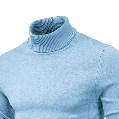 Men's Slim Fit Turtleneck Pullover Sweaters Casual High Neck Basic Knitted Sweaters Long Sleeve Solid Pullover Top2