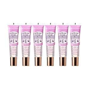 Ruby Kisses Broadway Vita-Lip Clear Lip Gloss (Vitamin E 6 Pack), Ultra-Hydrating & Soothing Formula with Multi-Vitamin Oils, High-Shine Non-Sticky Finish, Healing Lip Balm for Healthy Lips