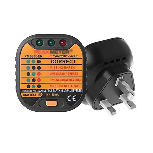 Socket Tester with LCD Display, 220-250V for UK