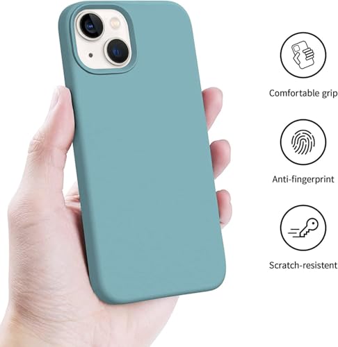 Image of DIZORO Microfiber Candy Case Compatible for iPhone 13 / iPhone 14 6.1 Inch Shockproof Slim Back Cover Liquid Silicone Case - Cactus
