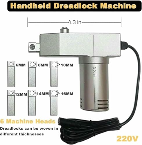 Machine à crochet avec 6 têtes et kit d'outils dreadlocks pour extensions