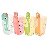 Gatuida 24 piezas Unidades Cajas de Papel para Palomitas Diseño Dinosaurio Caricatura Contenedores para Snacks Infantiles Accesorios para Fiestas y Cine Cartón Blanco