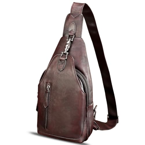 LRTO Genuine Leather Retro Sling Bag