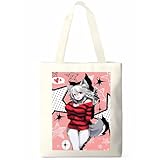 [Atuitaisyou] トートバッグ 獣娘 萌え ＆ 巨乳 美乳 揉みたいおっぱい ピンク キャンバス ショルダーバッグ 大容量 一泊旅行 エコ 帆布 肩掛け ショッピング レディース メンズ シンプル 通勤 通学 おしゃれ 35×40cm ベージュ
