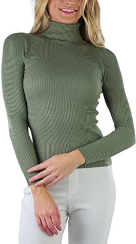 Image of ToBeInStyle Women's Classic Knit Fold Over Turtleneck Pullover