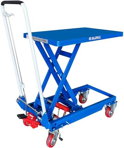 Miniatura 5 de Global Industrial Mesa elevadora de tijera móvil con mango plegable, plataforma de 27 x 17, capacidad de 330 libras