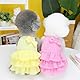Yaopelky Katzenkleid, Hundekleidung für kleine, mittelgroße Hunde, Mädchen, gestufte Schichtkuchen, Welpenkleider mit Schleife, niedliches Sommerkleid, Haustier-Outfits für Yorkie, Chihuahua, Größe L,